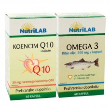 Nutrilab Koencim Q10 + Omega 3 (60 kapsul + 60 kapsul)